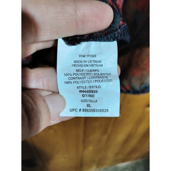 Lily Rose black and red floral blouse woman size XL - Picture 4 of 6